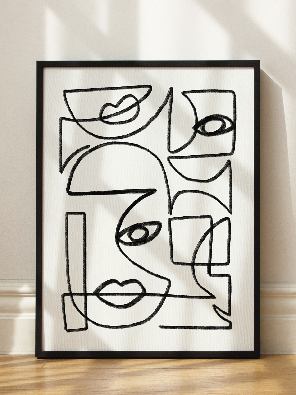 Abstract Line Art Faces