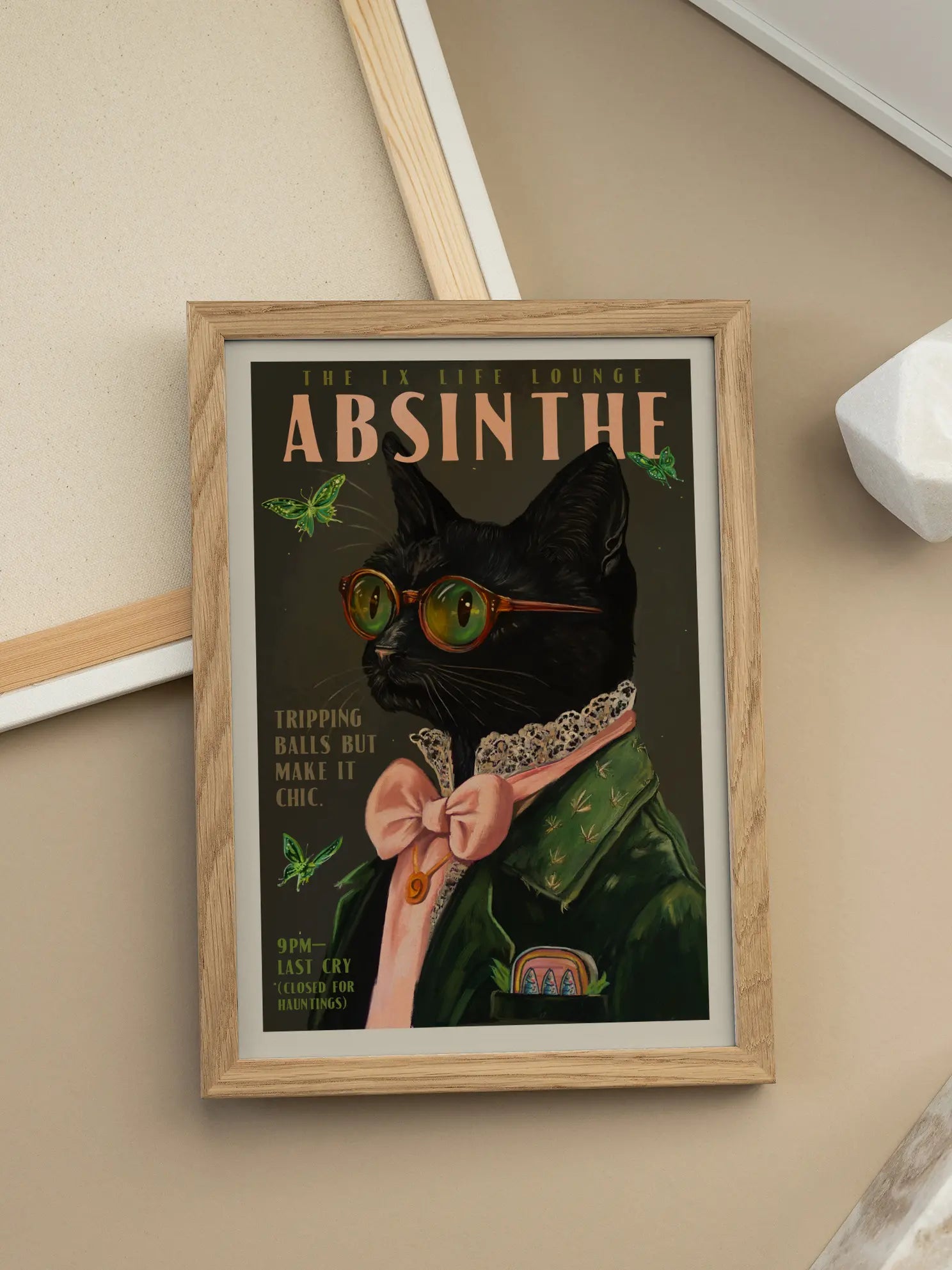 Absinthe Cat Poster