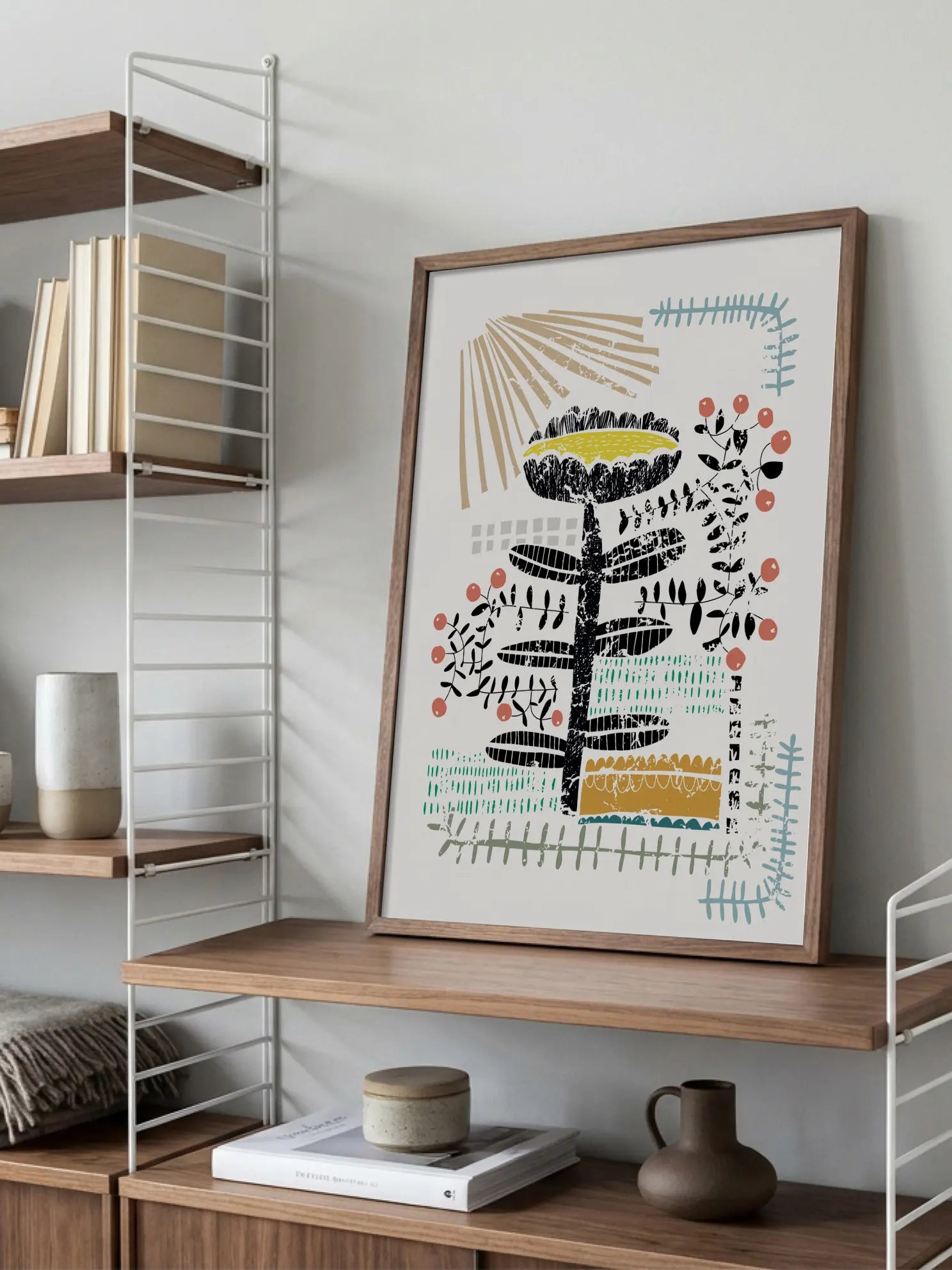 Abstract Botanical Shapes Poster
