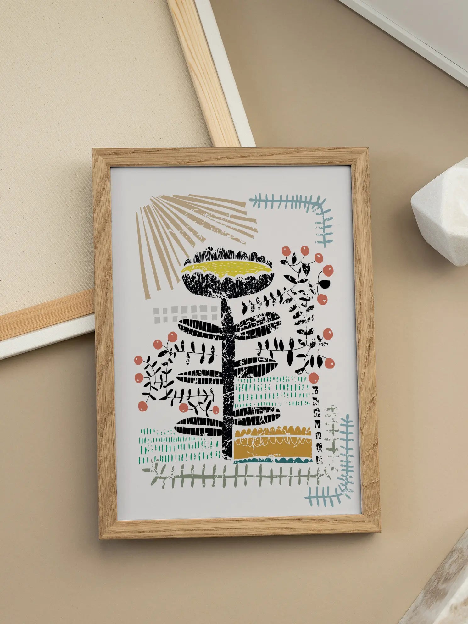 Abstract Botanical Shapes Poster
