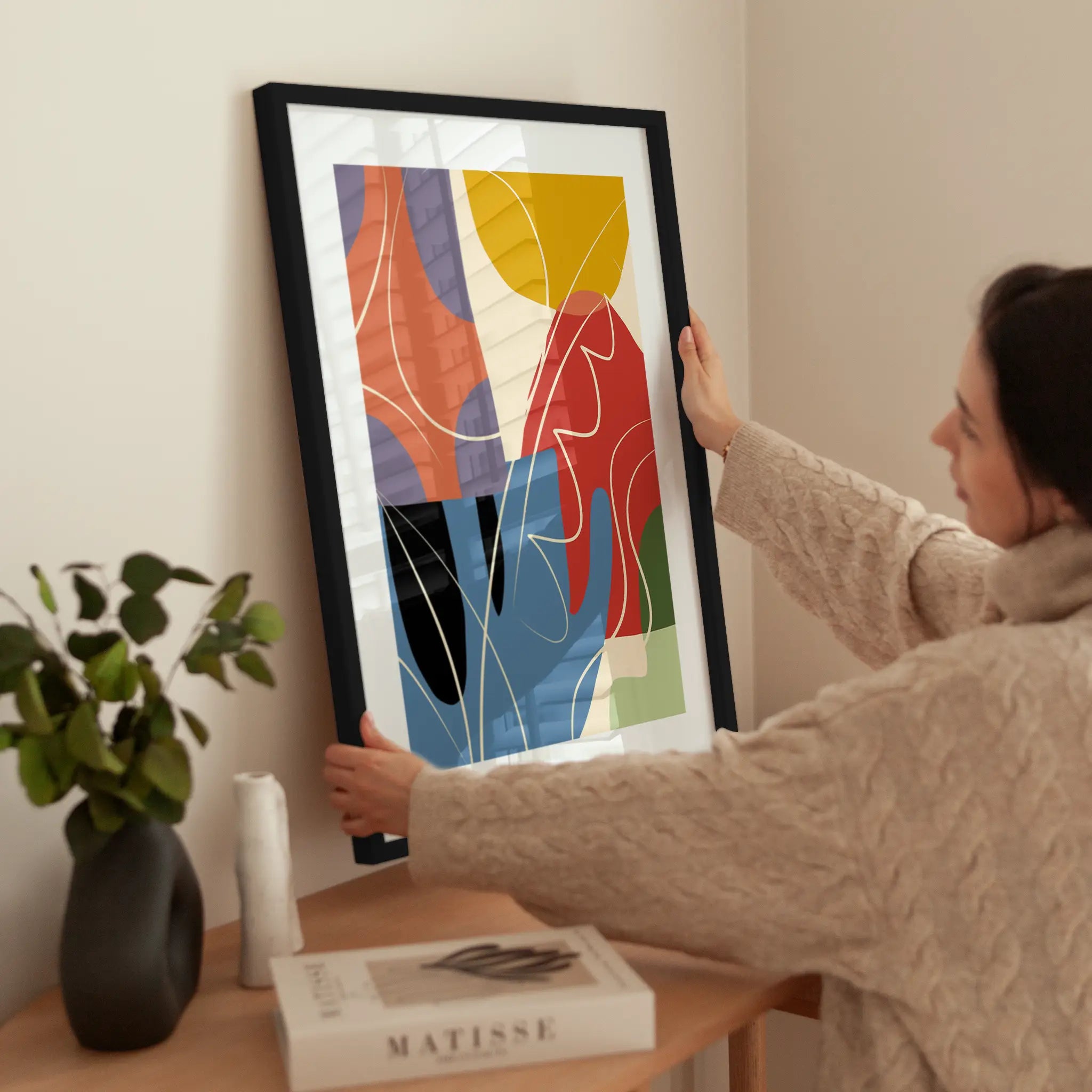 Abstract Bouquet wird aufgehängt