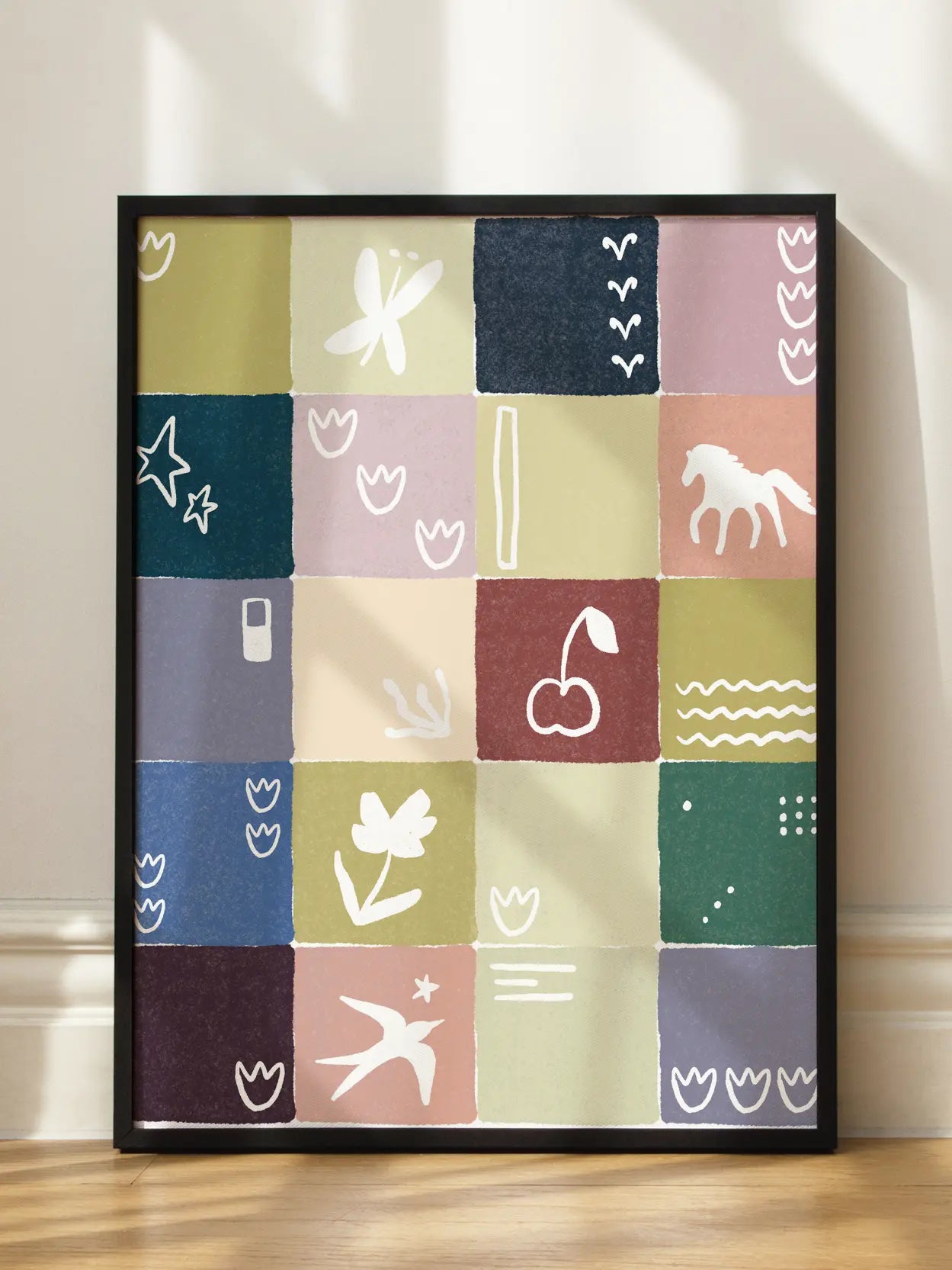 Abstract Color Blocks Pattern Poster