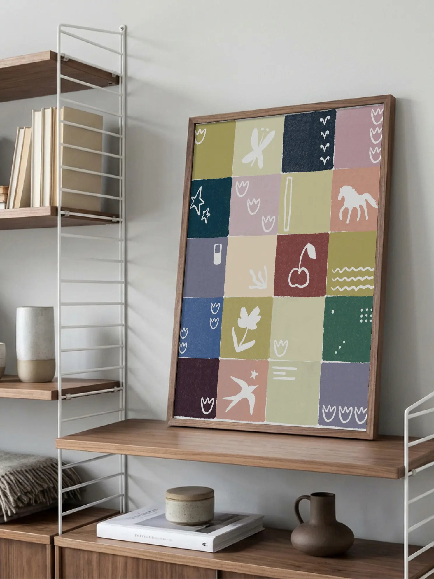 Abstract Color Blocks Pattern Poster