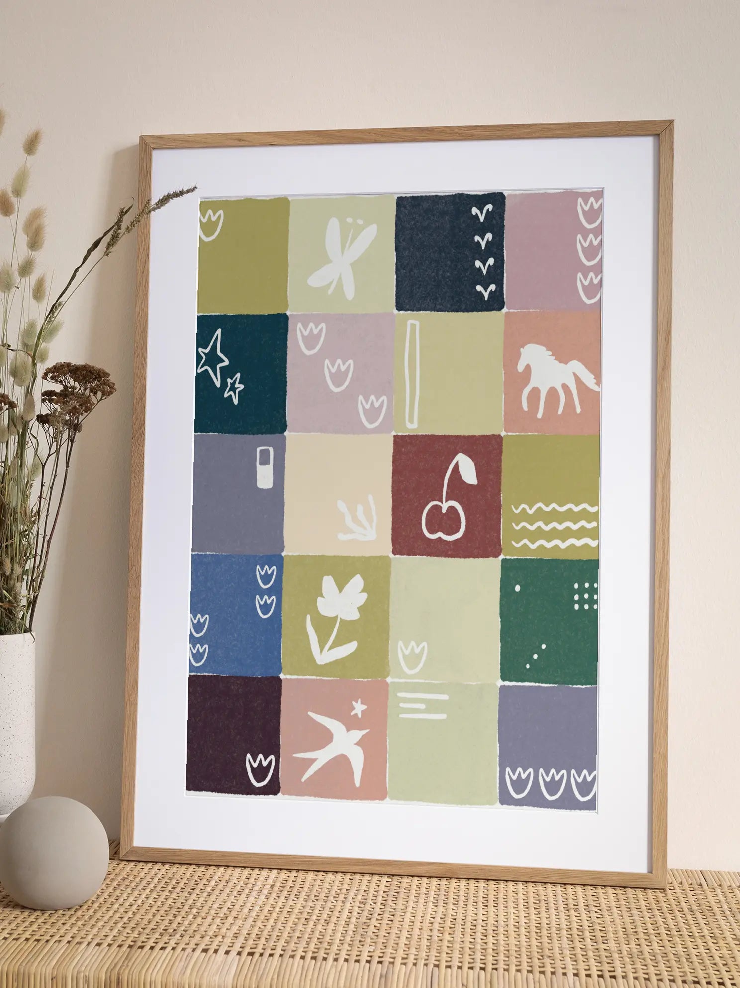 Abstract Color Blocks Pattern Poster