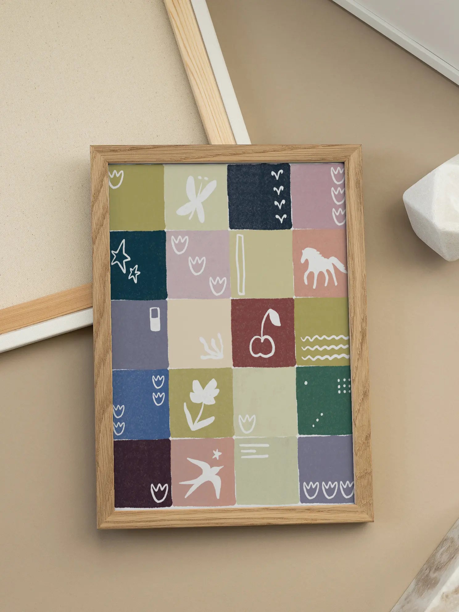 Abstract Color Blocks Pattern Poster