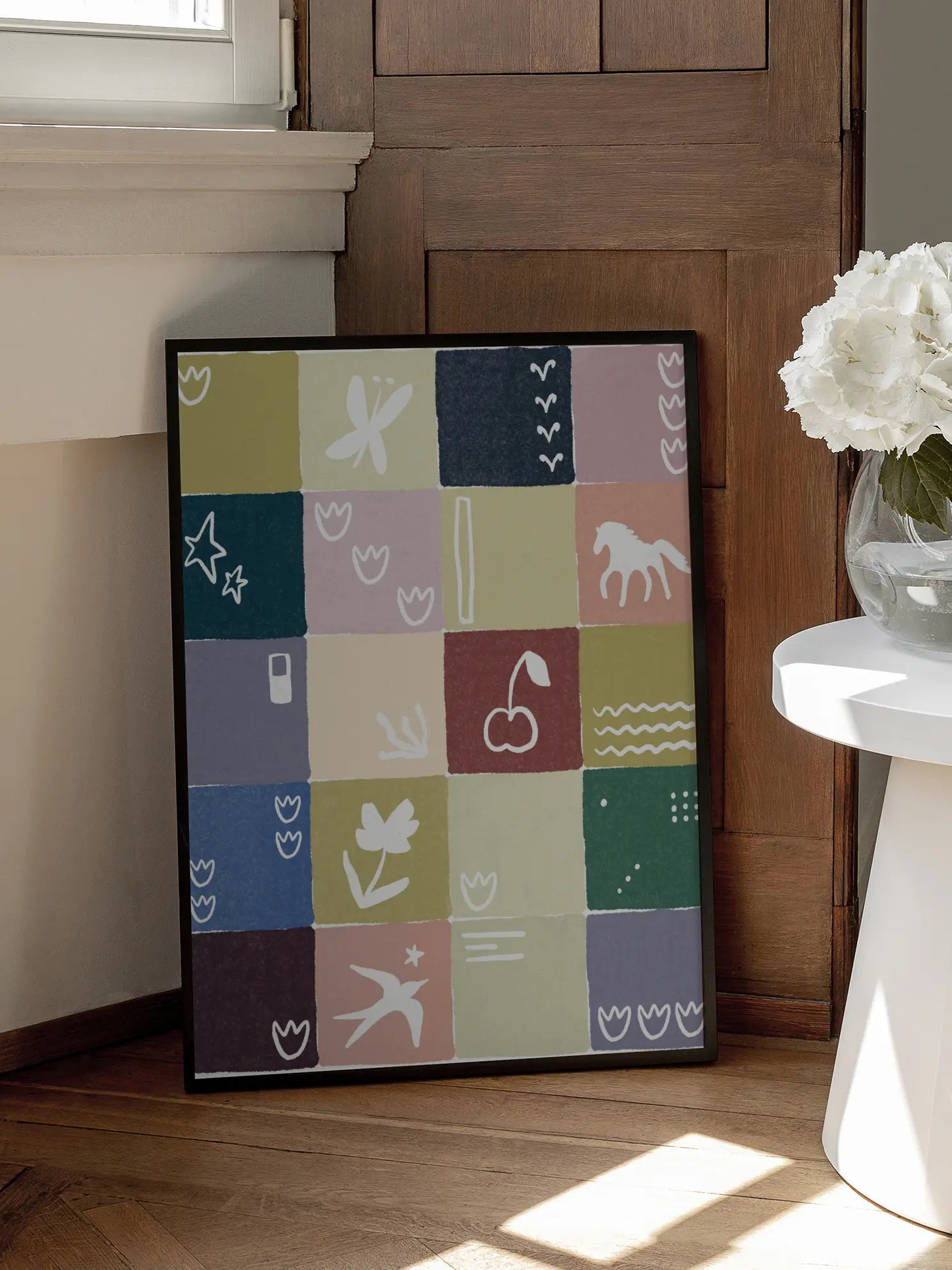 Abstract Color Blocks Pattern Poster