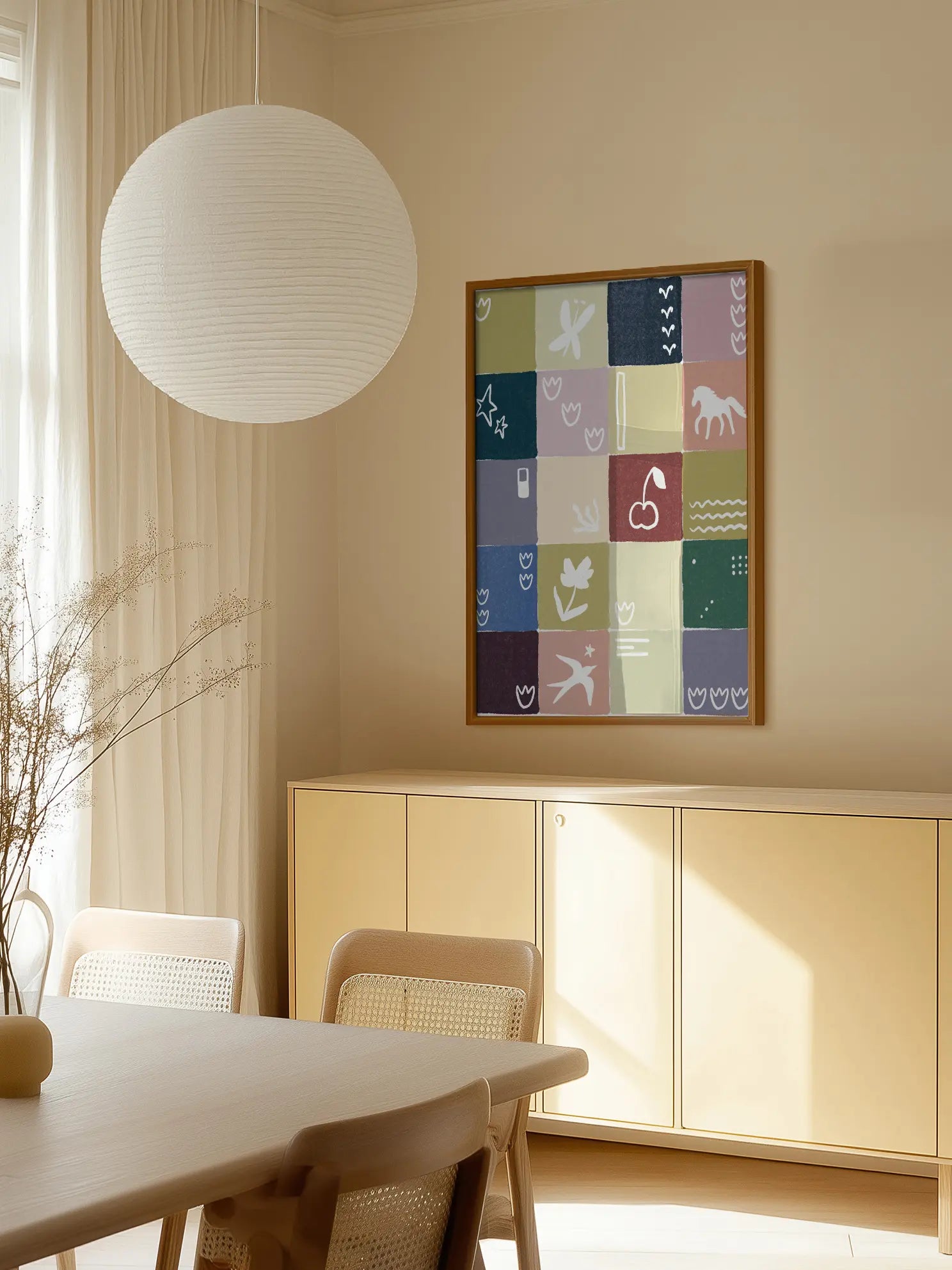 Abstract Color Blocks Pattern Poster