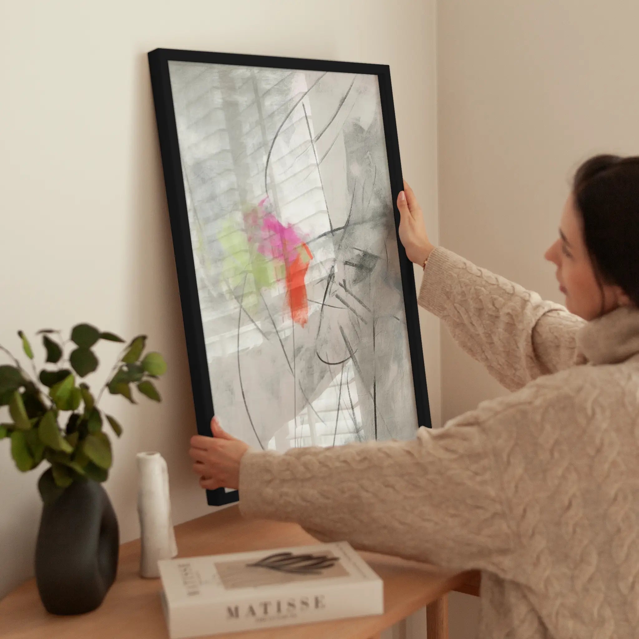 Abstract Color Splash wird aufgehängt