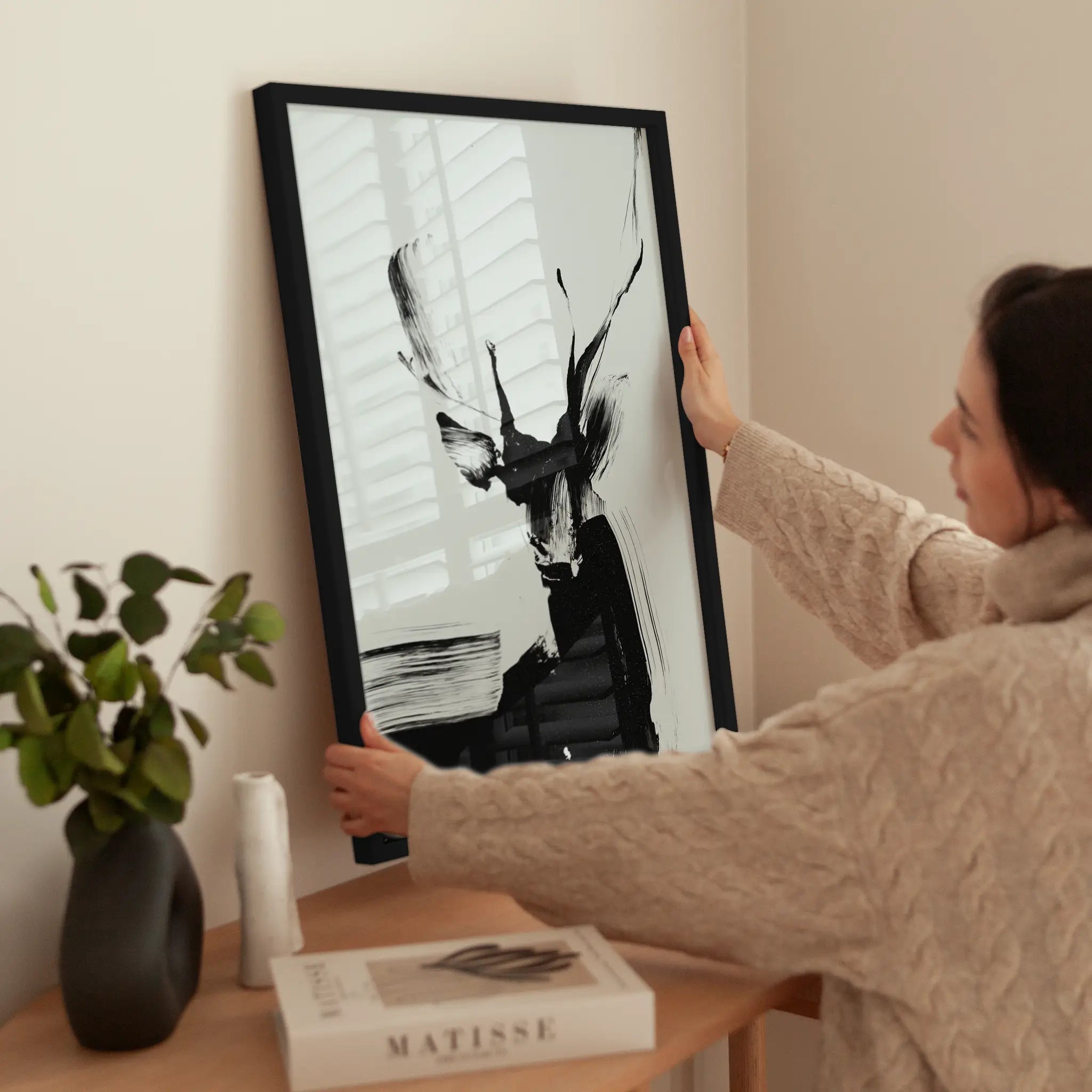 Abstract Deer No1 wird aufgehängt