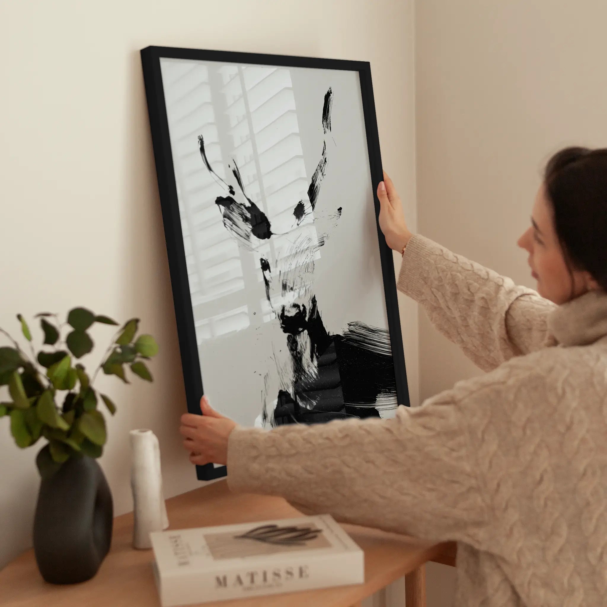 Abstract Deer No2 wird aufgehängt