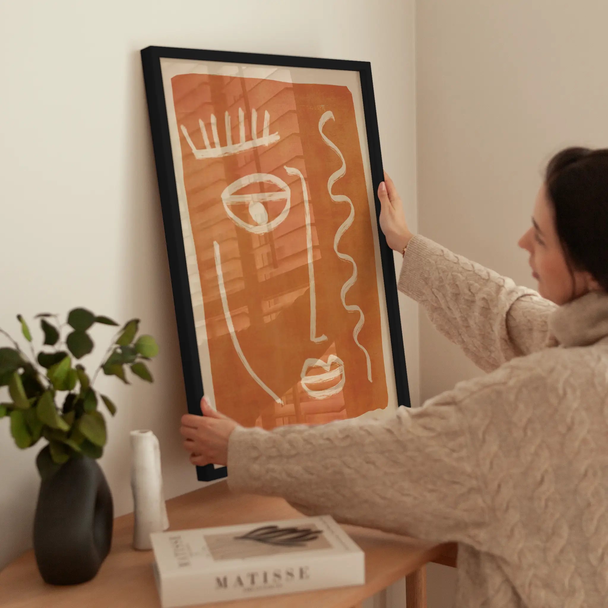 Abstract Face wird aufgehängt