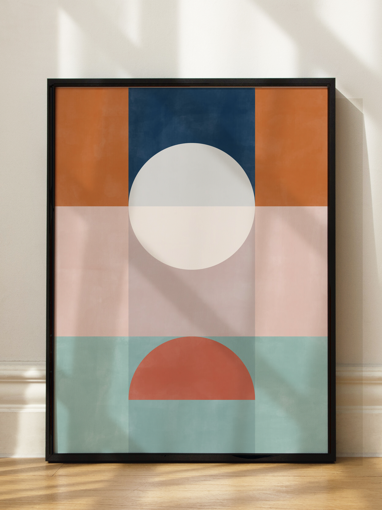 Abstract Geometric Artwork With Earthy Tones