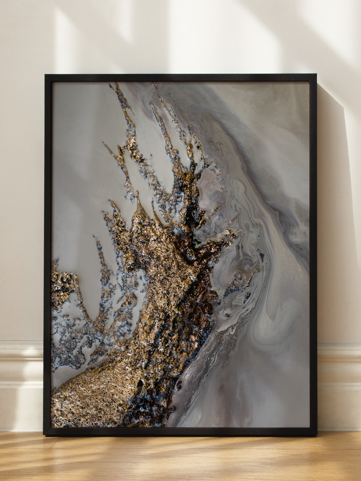 Abstract Gold and Grey Poster