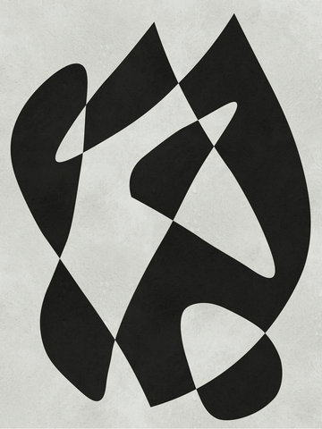 Abstrakte Grafik mit schwarzen Linien auf grauem Hintergrund.