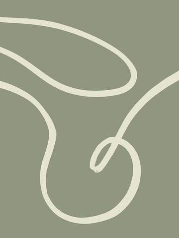 Illustration mit abstrakten weißen Linien auf grünem Hintergrund.