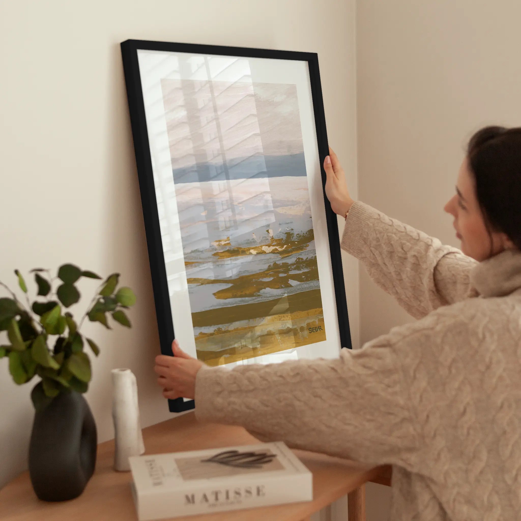 Abstract Landscape wird aufgehängt