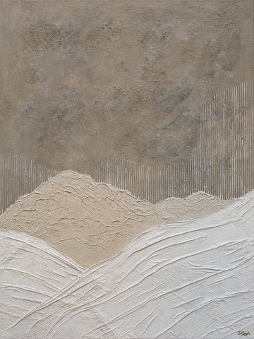 Abstrakte Berglandschaft in Braun und Beige.