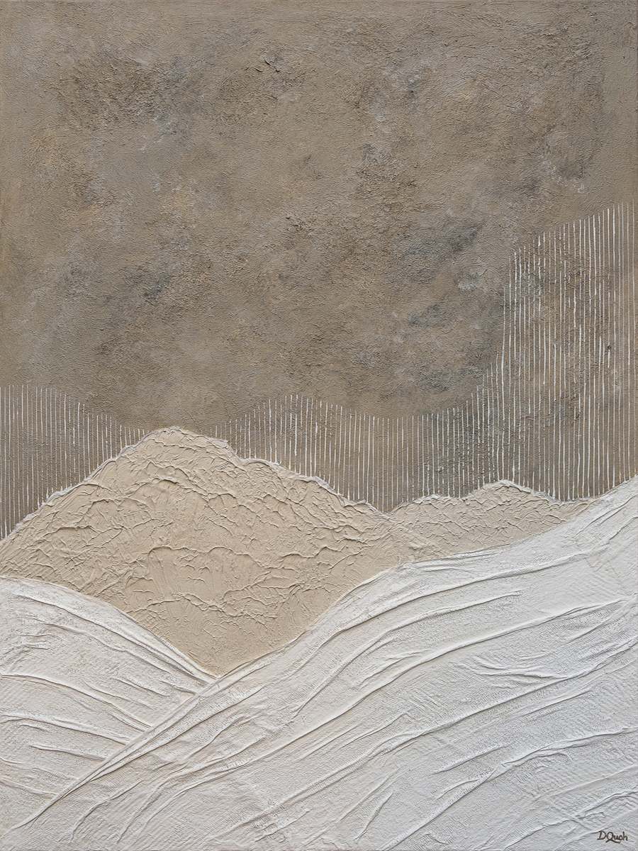 Abstrakte Berglandschaft in Braun und Beige.