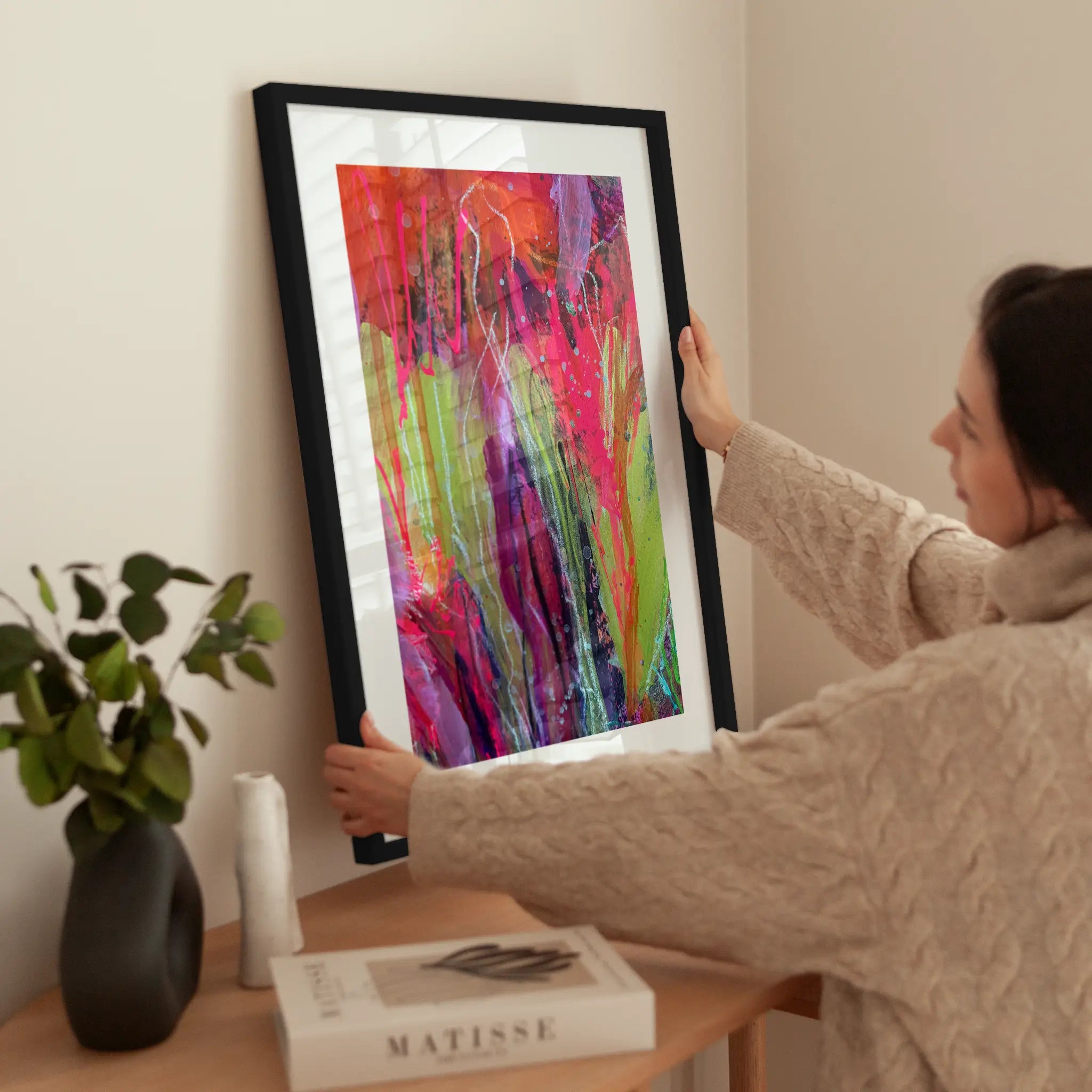 Abstract Neon wird aufgehängt