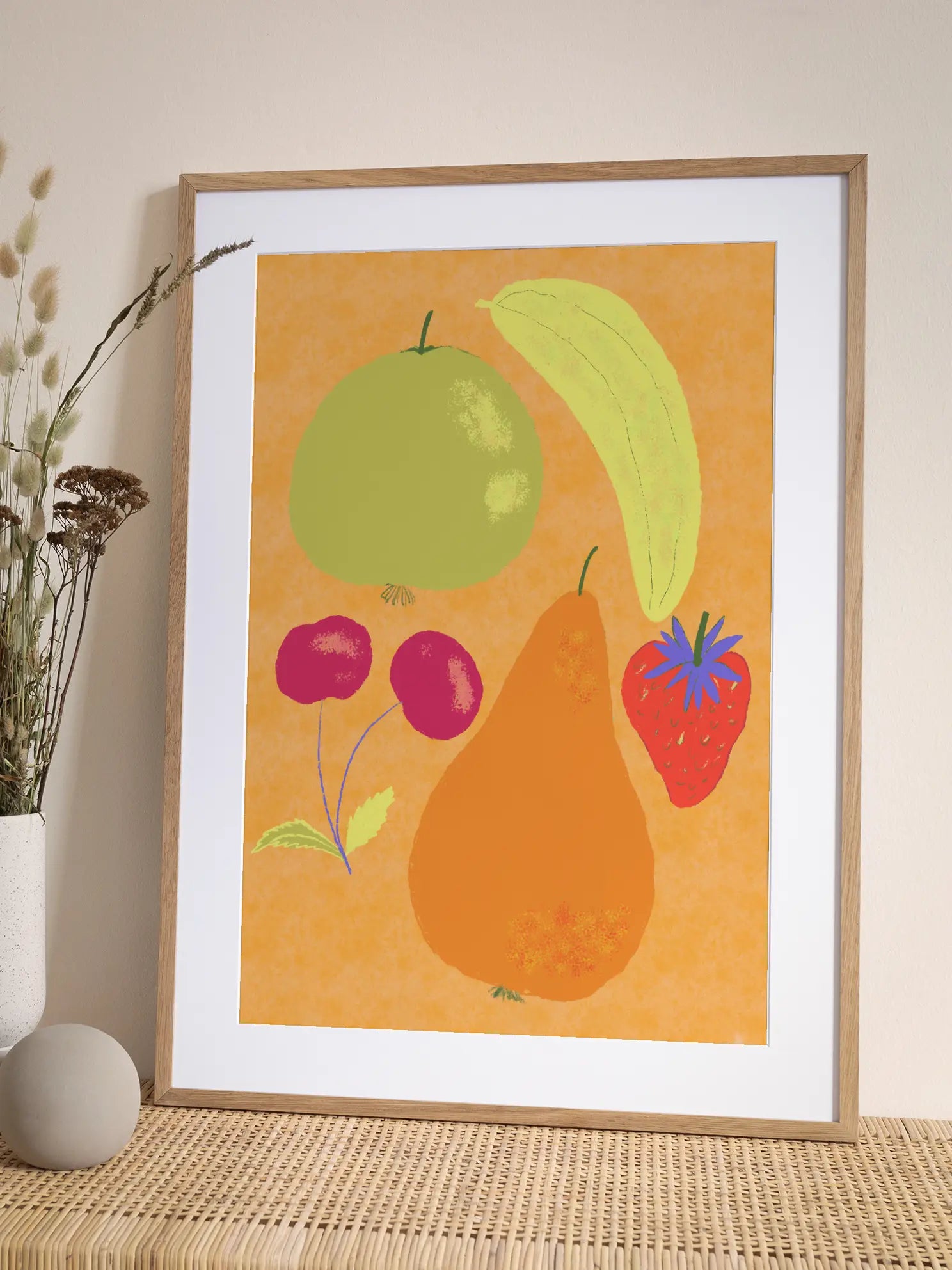 Abstract Painted Summer Fruits Poster