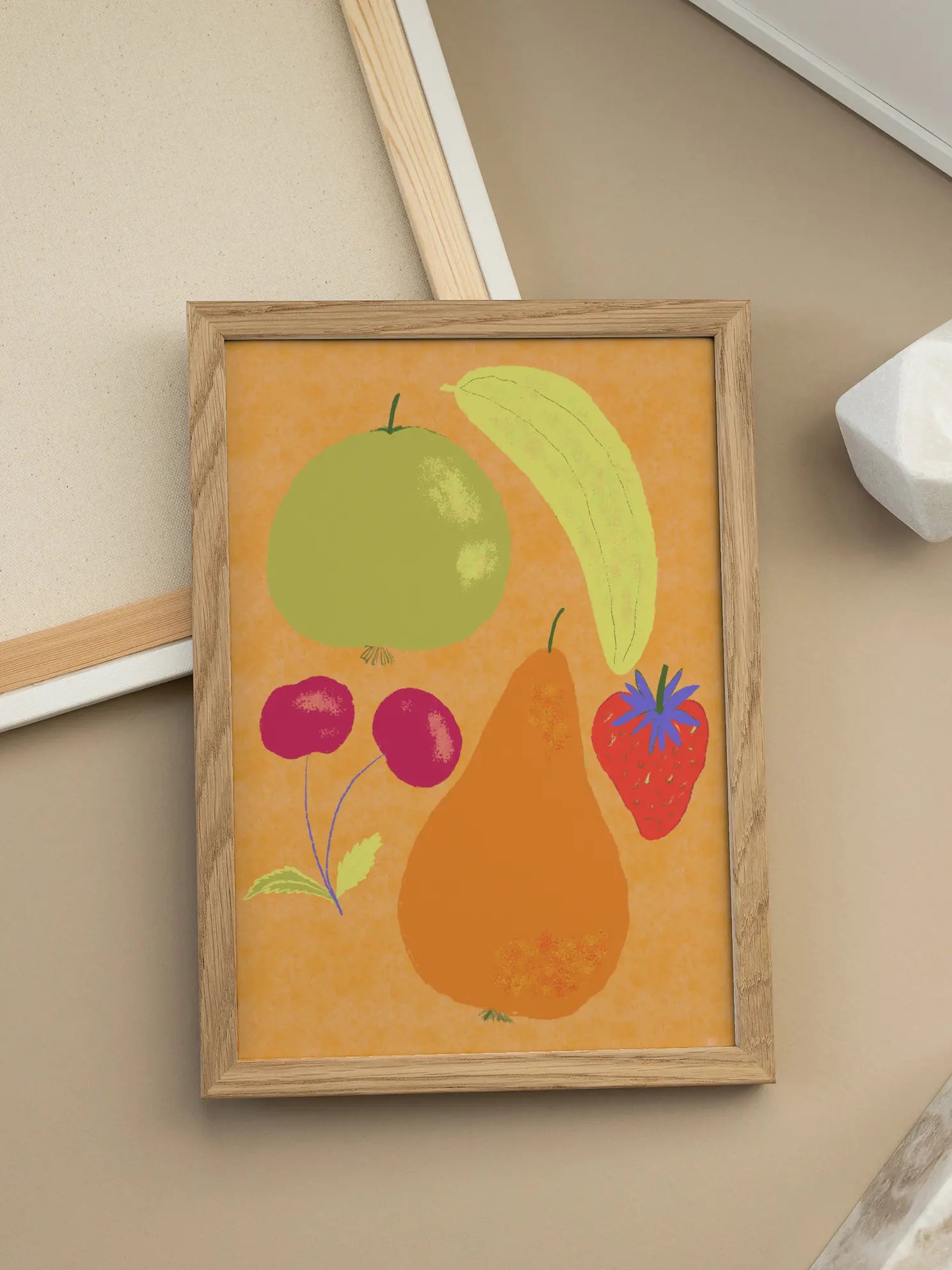 Abstract Painted Summer Fruits Poster