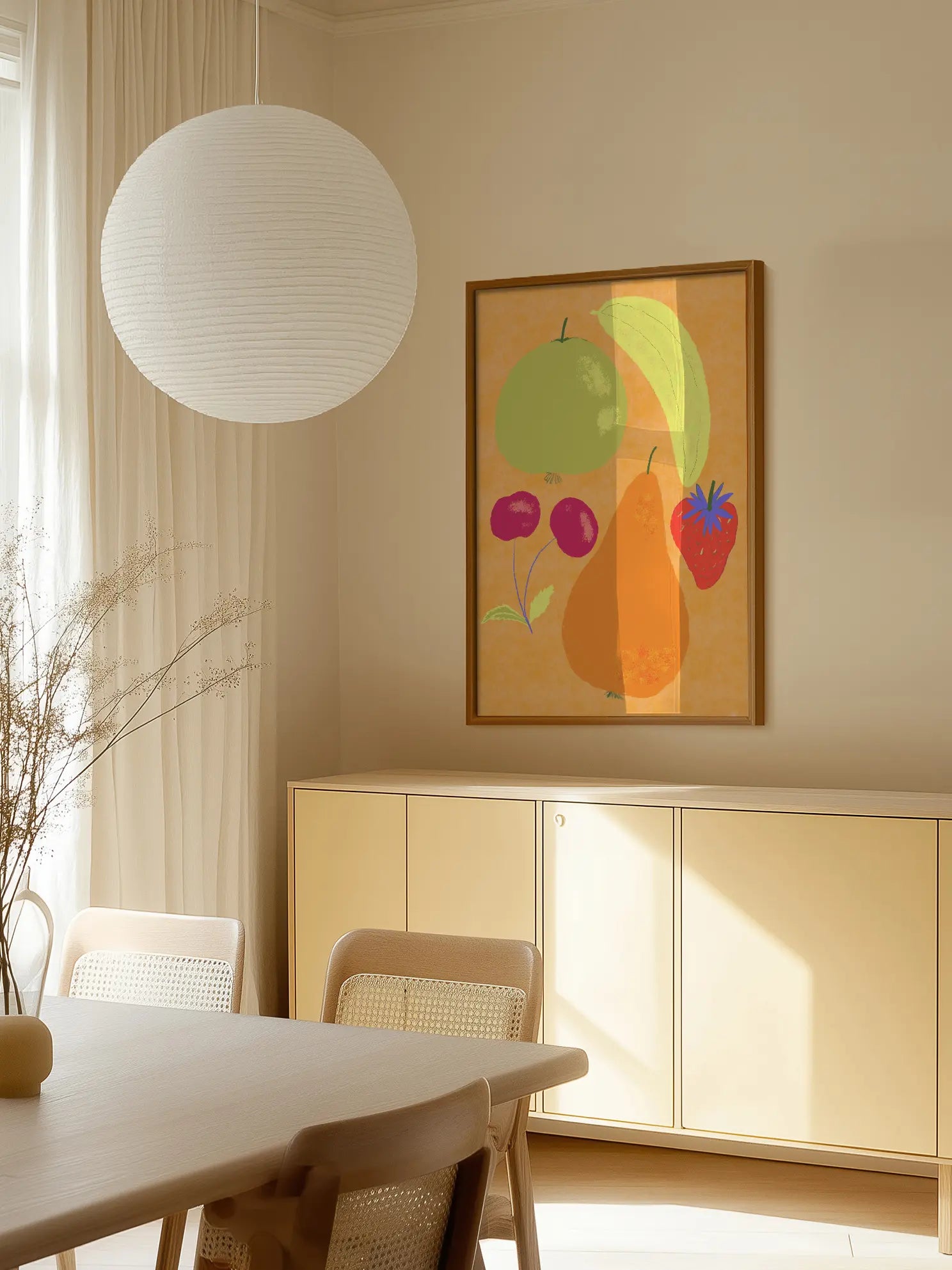 Abstract Painted Summer Fruits Poster