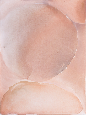 Abstrakte Formen in sanften Rosa- und Beigetönen.