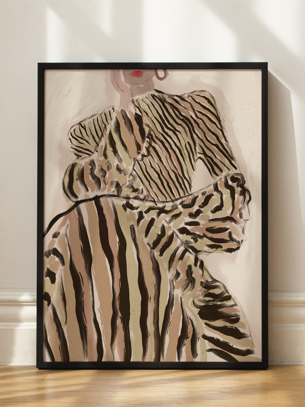 Abstract Striped Dress