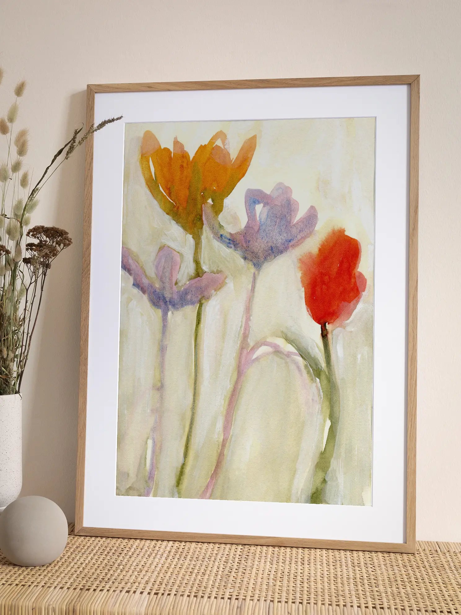 Abstract Watercolor Spring Tulips Poster