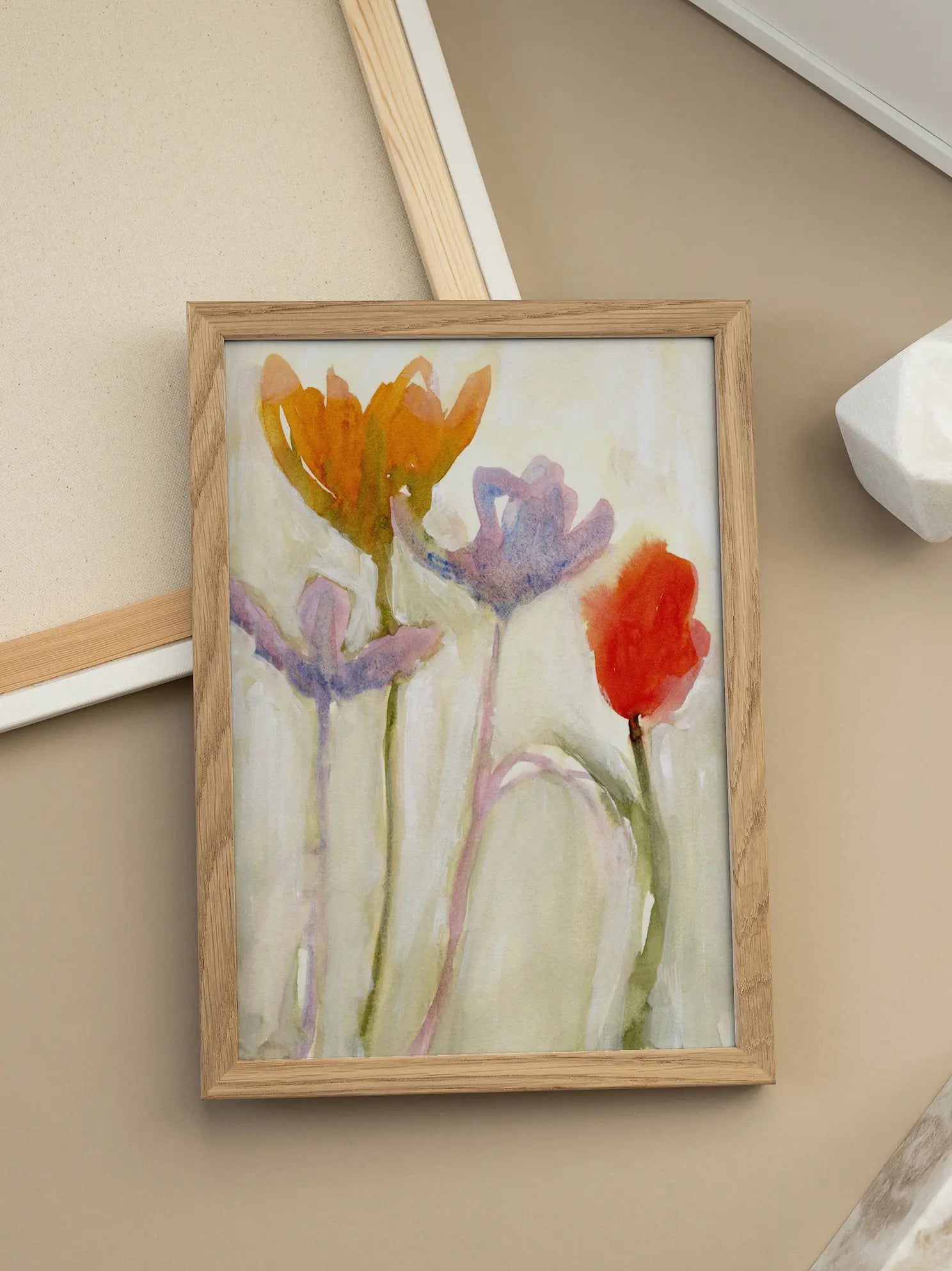 Abstract Watercolor Spring Tulips Poster