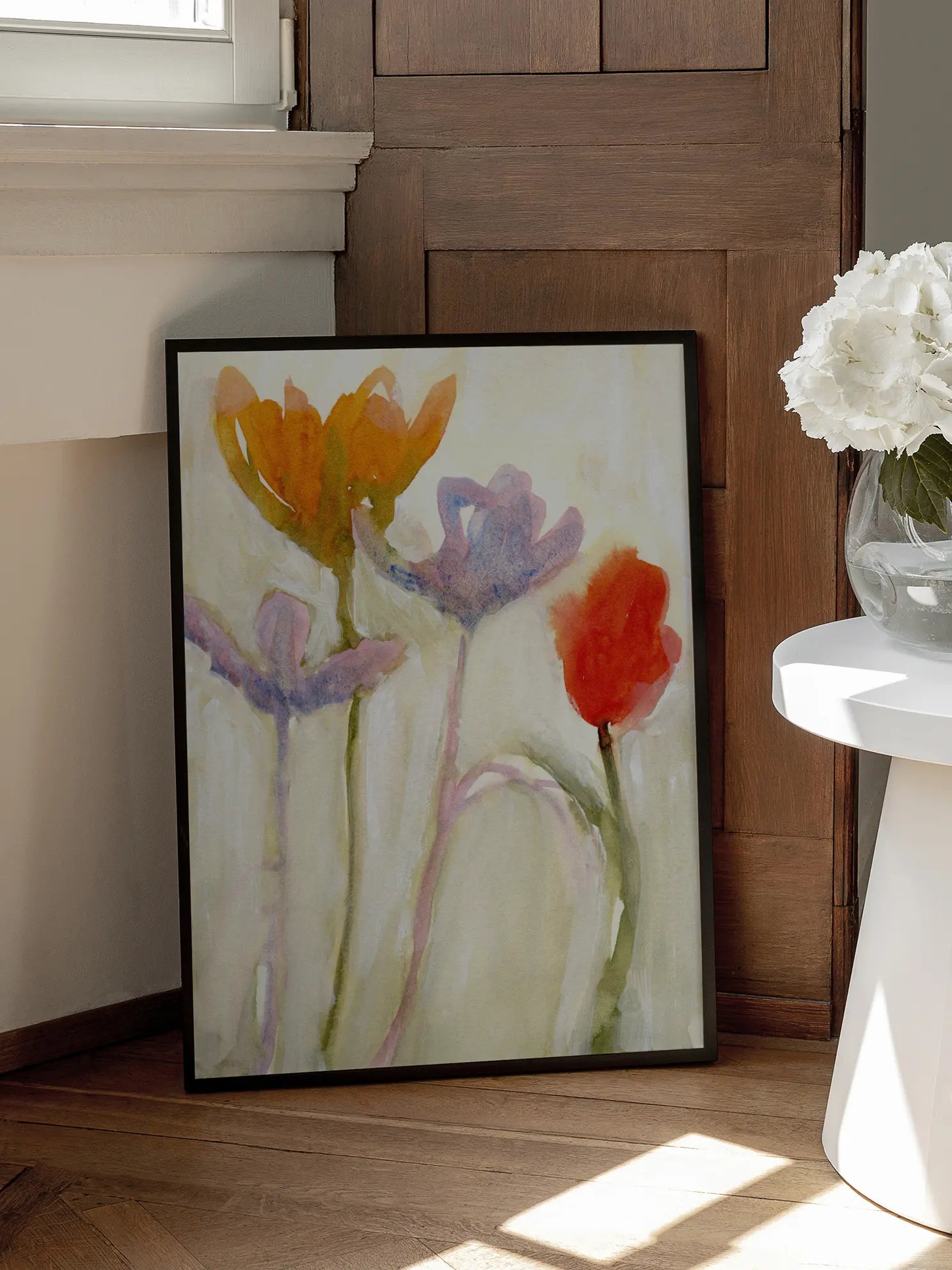 Abstract Watercolor Spring Tulips Poster