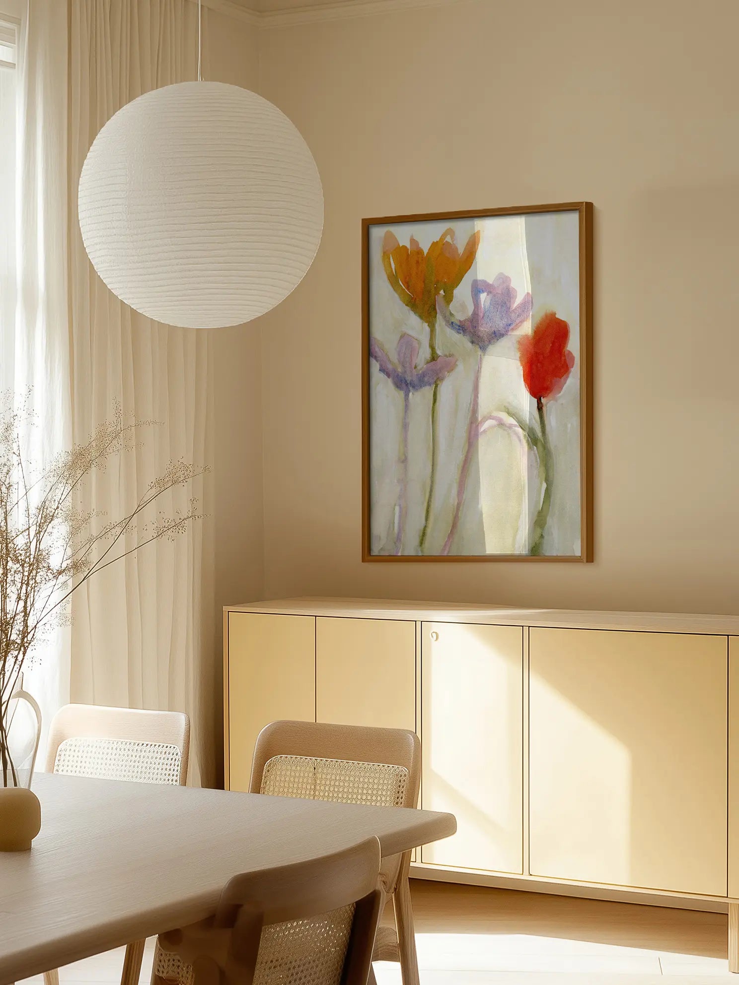Abstract Watercolor Spring Tulips Poster