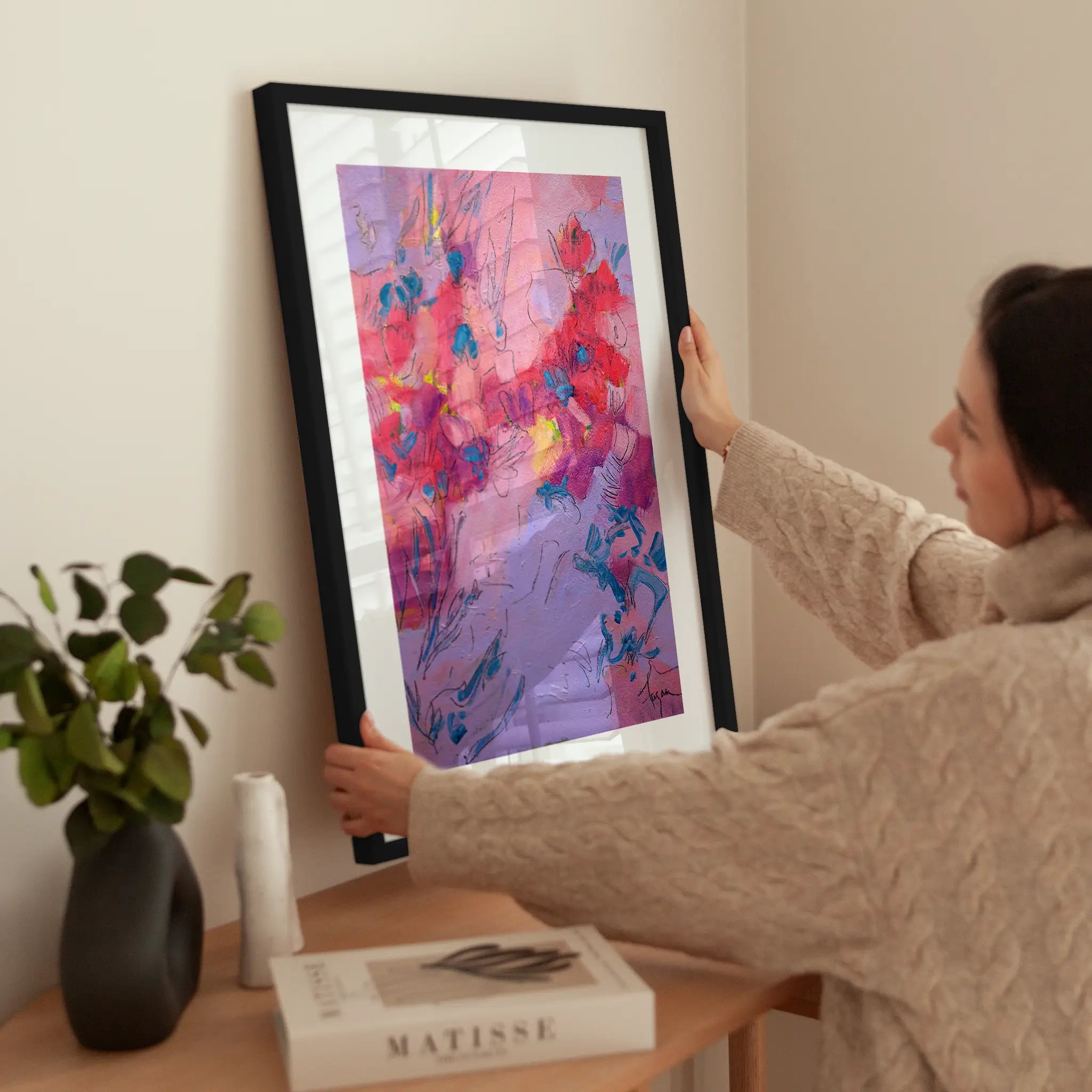 Acrylic Bouquet wird aufgehängt