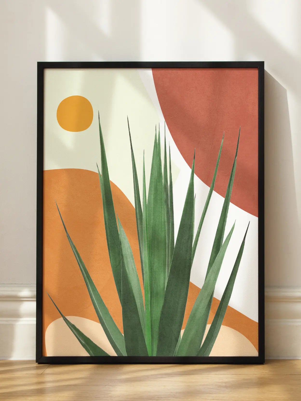 Agave Plant And Abstract Shapes Poster