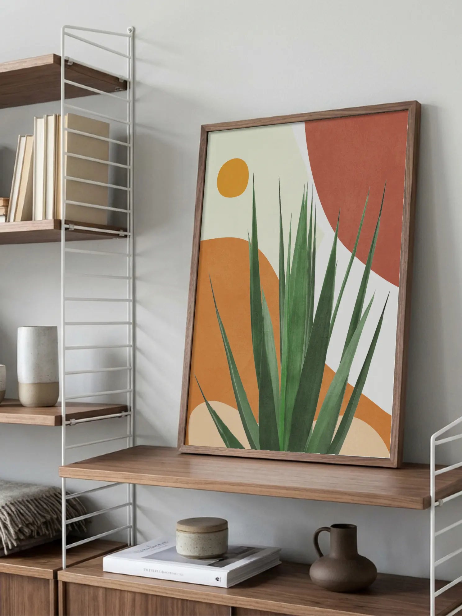 Agave Plant And Abstract Shapes Poster
