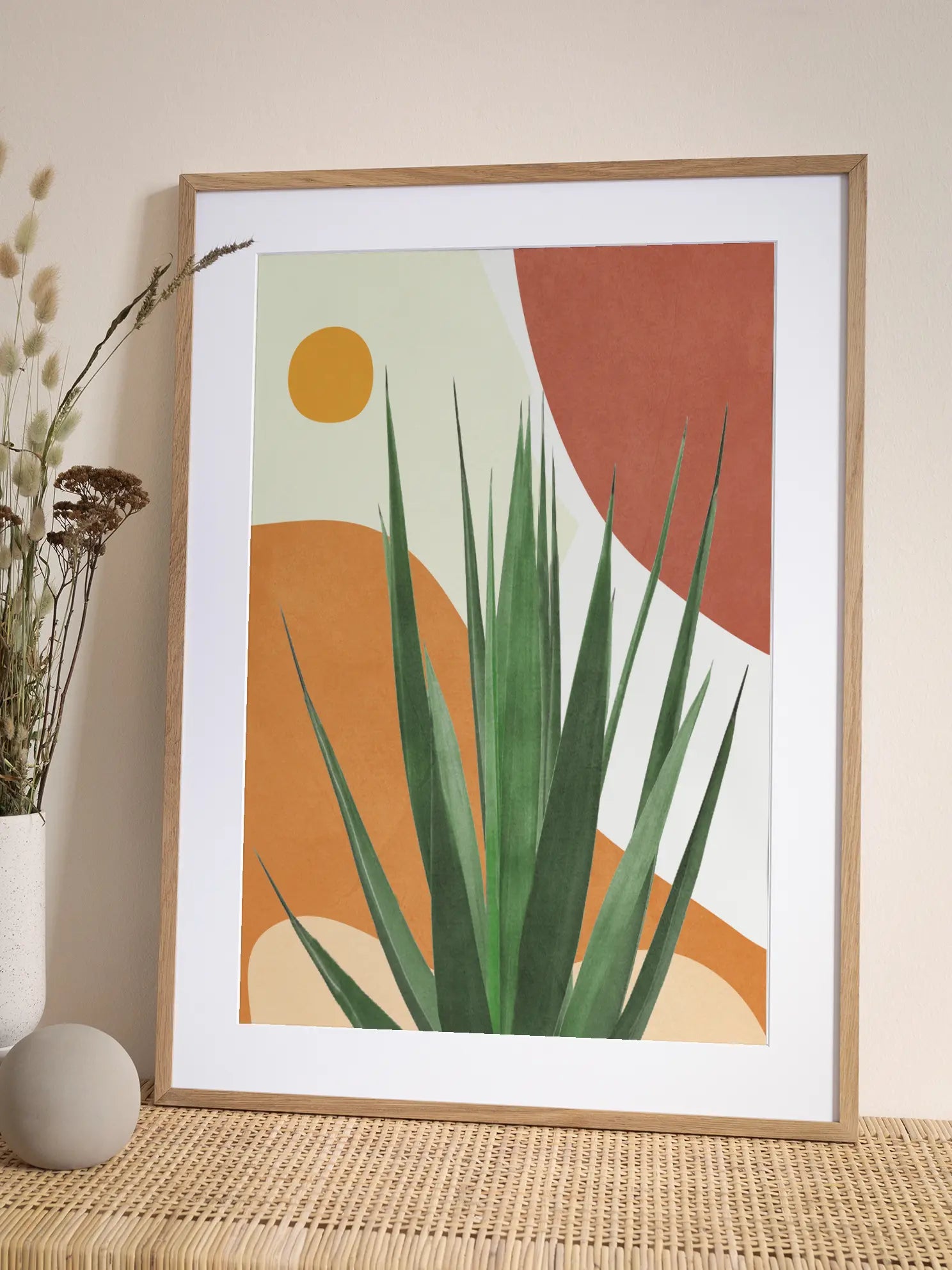 Agave Plant And Abstract Shapes Poster