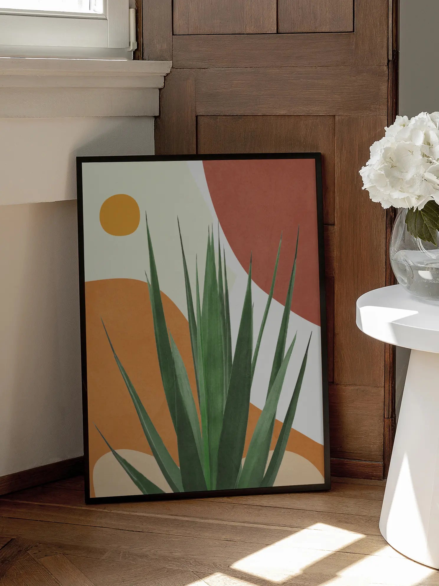 Agave Plant And Abstract Shapes Poster