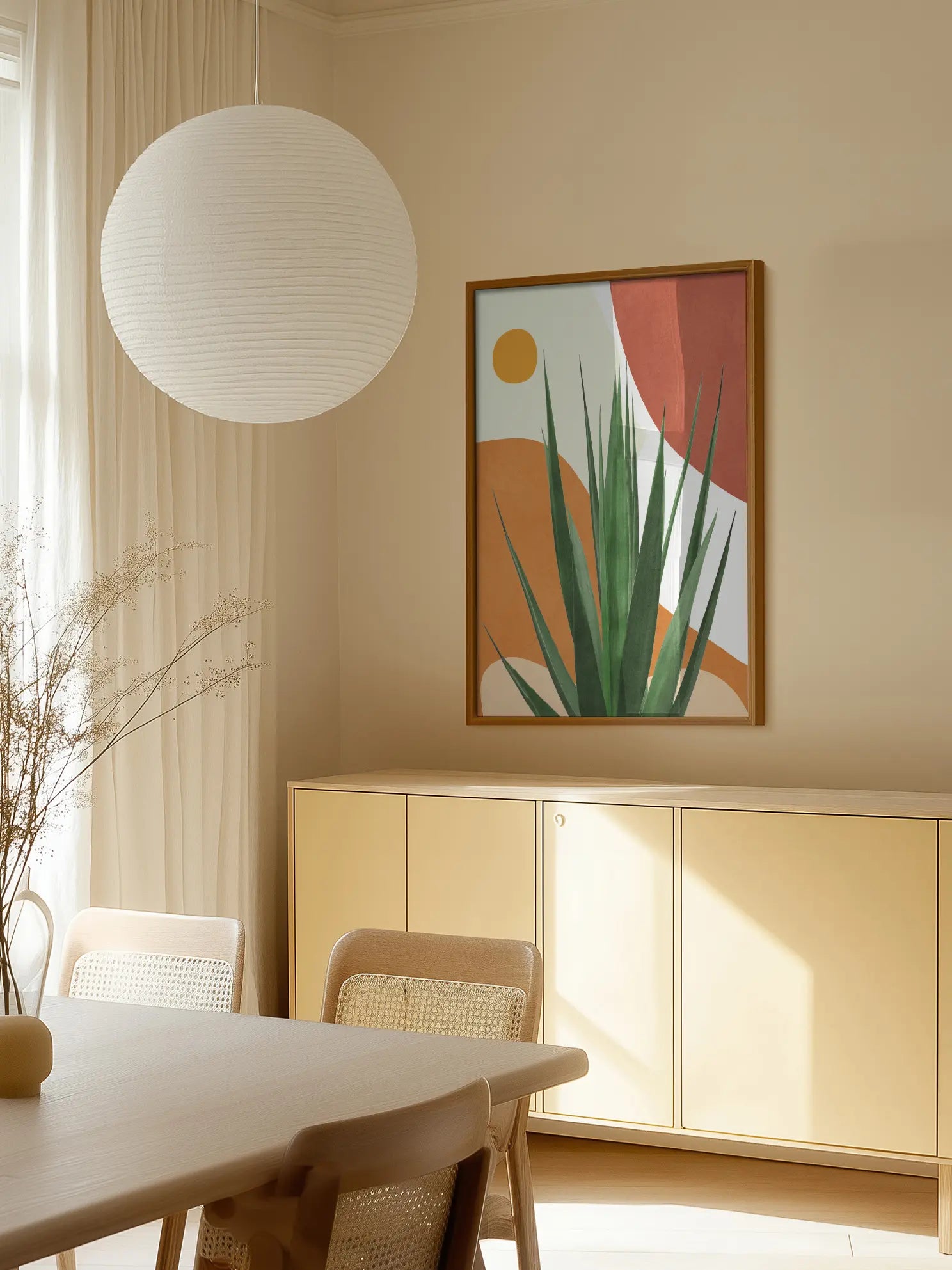 Agave Plant And Abstract Shapes Poster