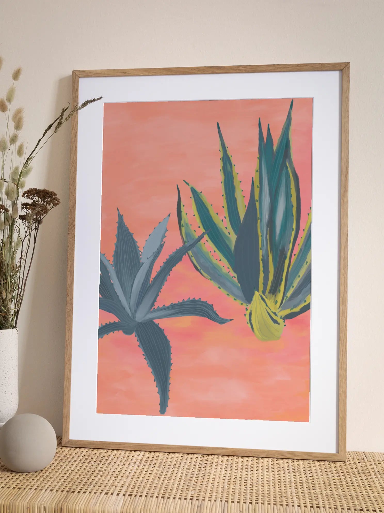 Agave Plant Illustration Poster