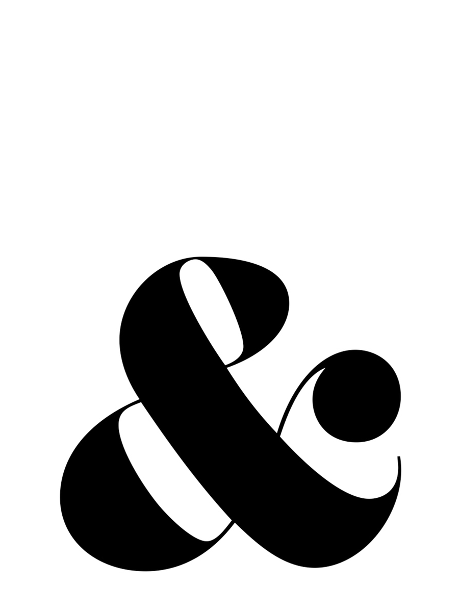 Schwarz-weiß-Poster mit einem großen geschwungenen schwarzen Kaufmanns-Und auf weißem Hintergrund.