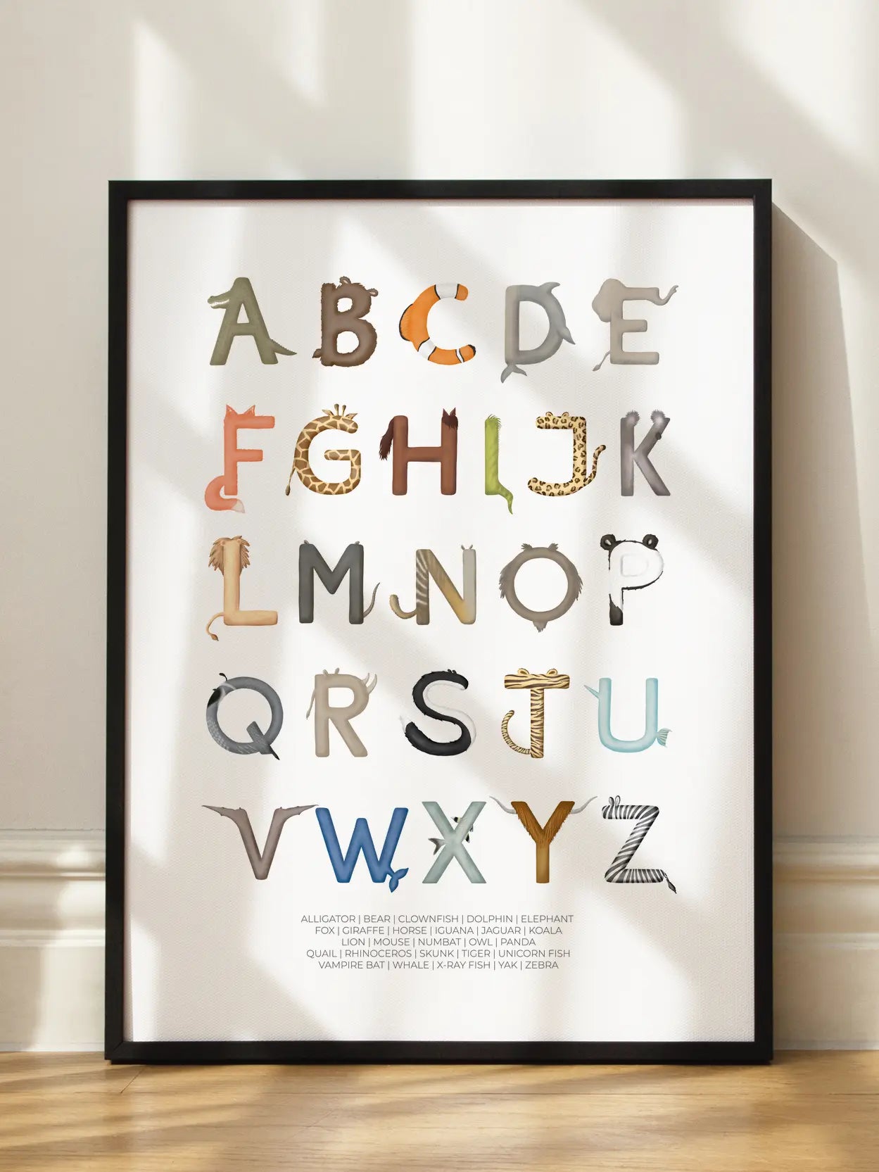 Animal Letters ABC Poster