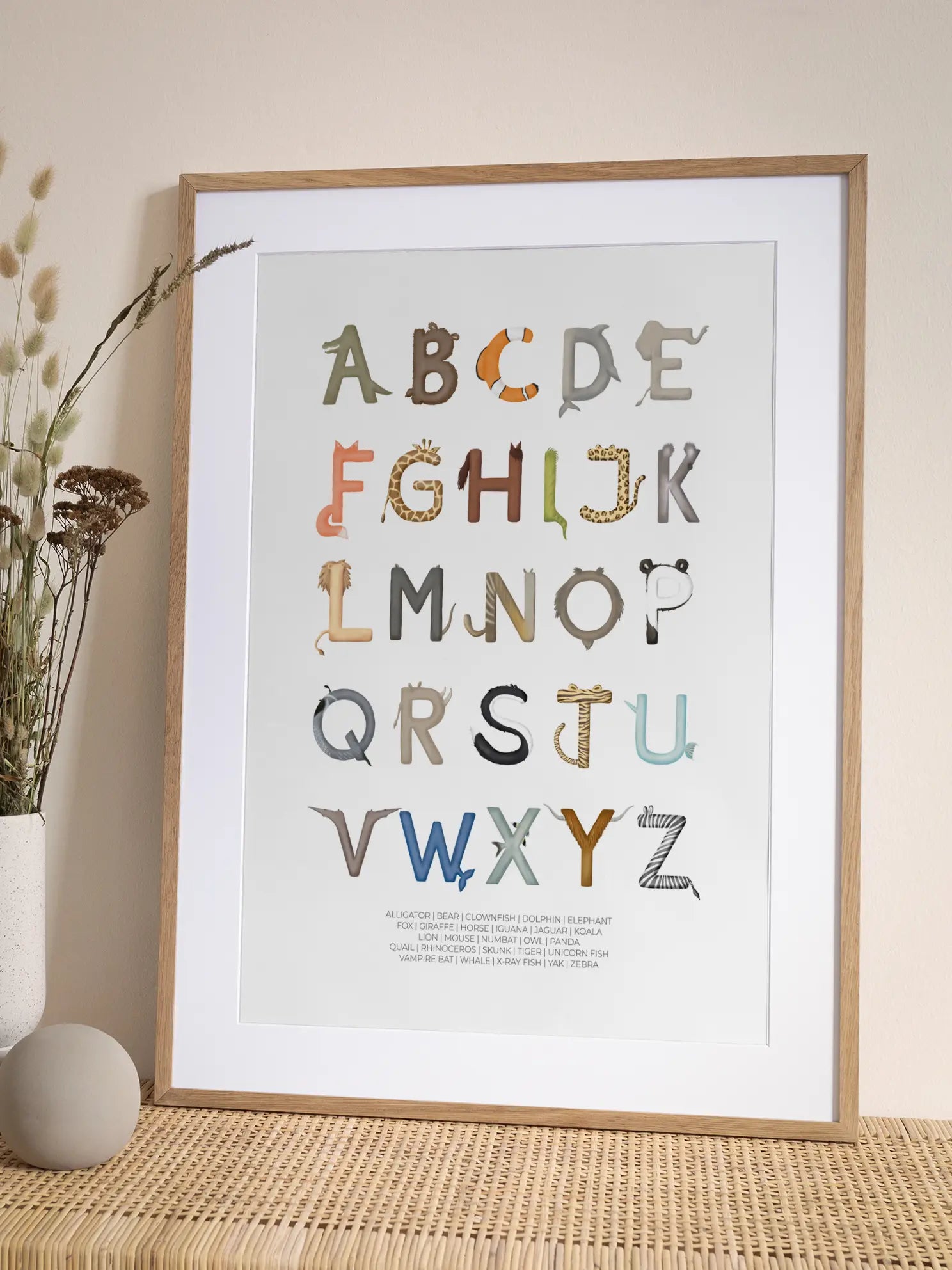 Animal Letters ABC Poster