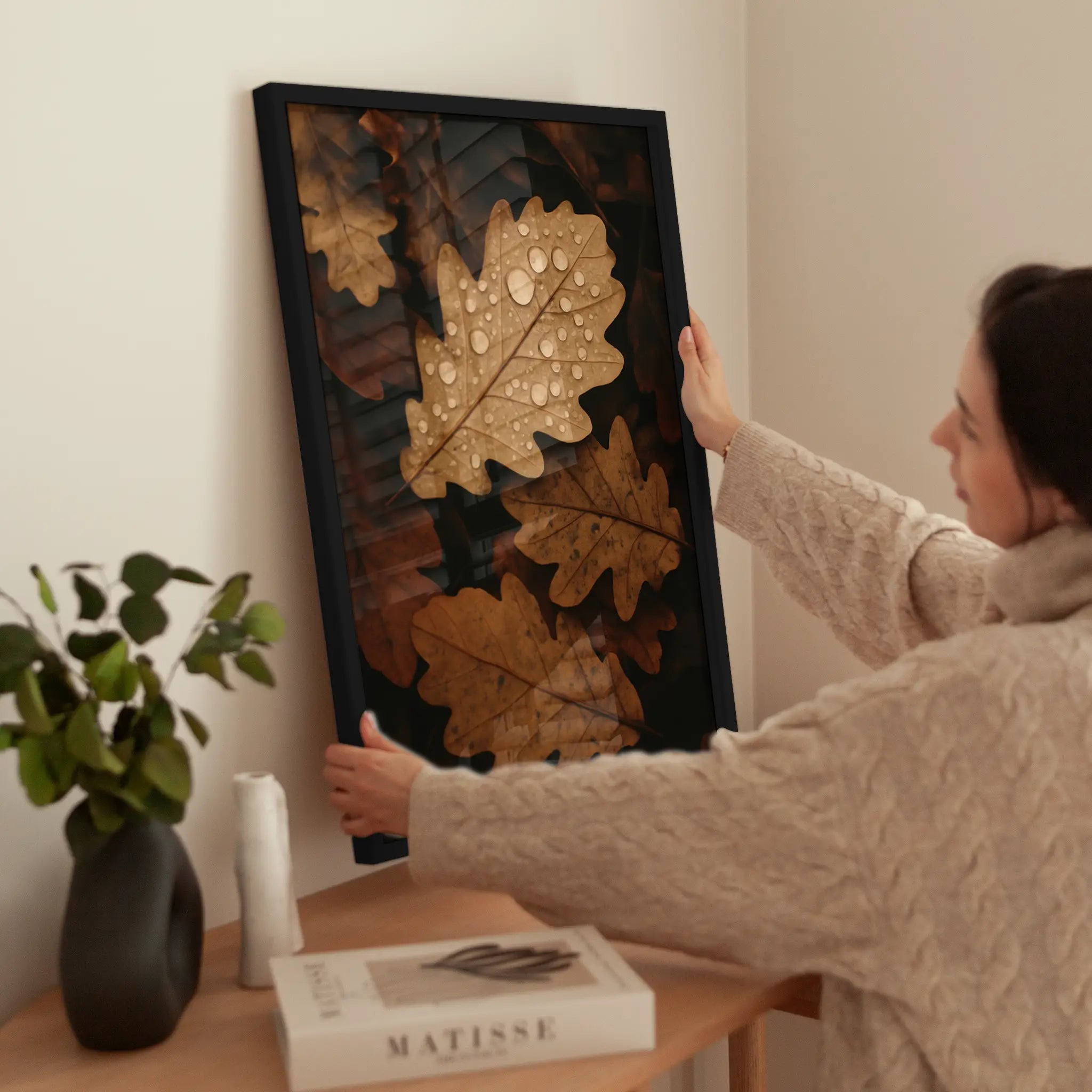 Autumn Oak Leaves wird aufgehängt