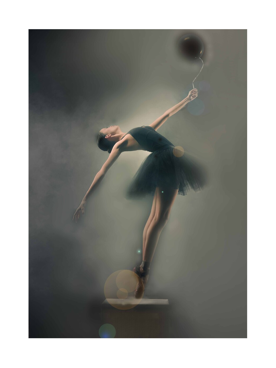 Ballerina with Balloon Poster