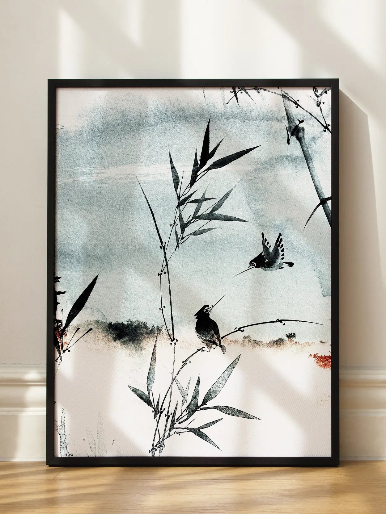 Bamboo and Birds Poster