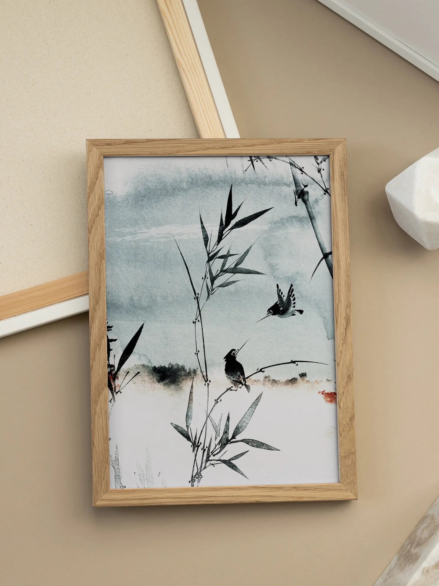 Bamboo and Birds Poster