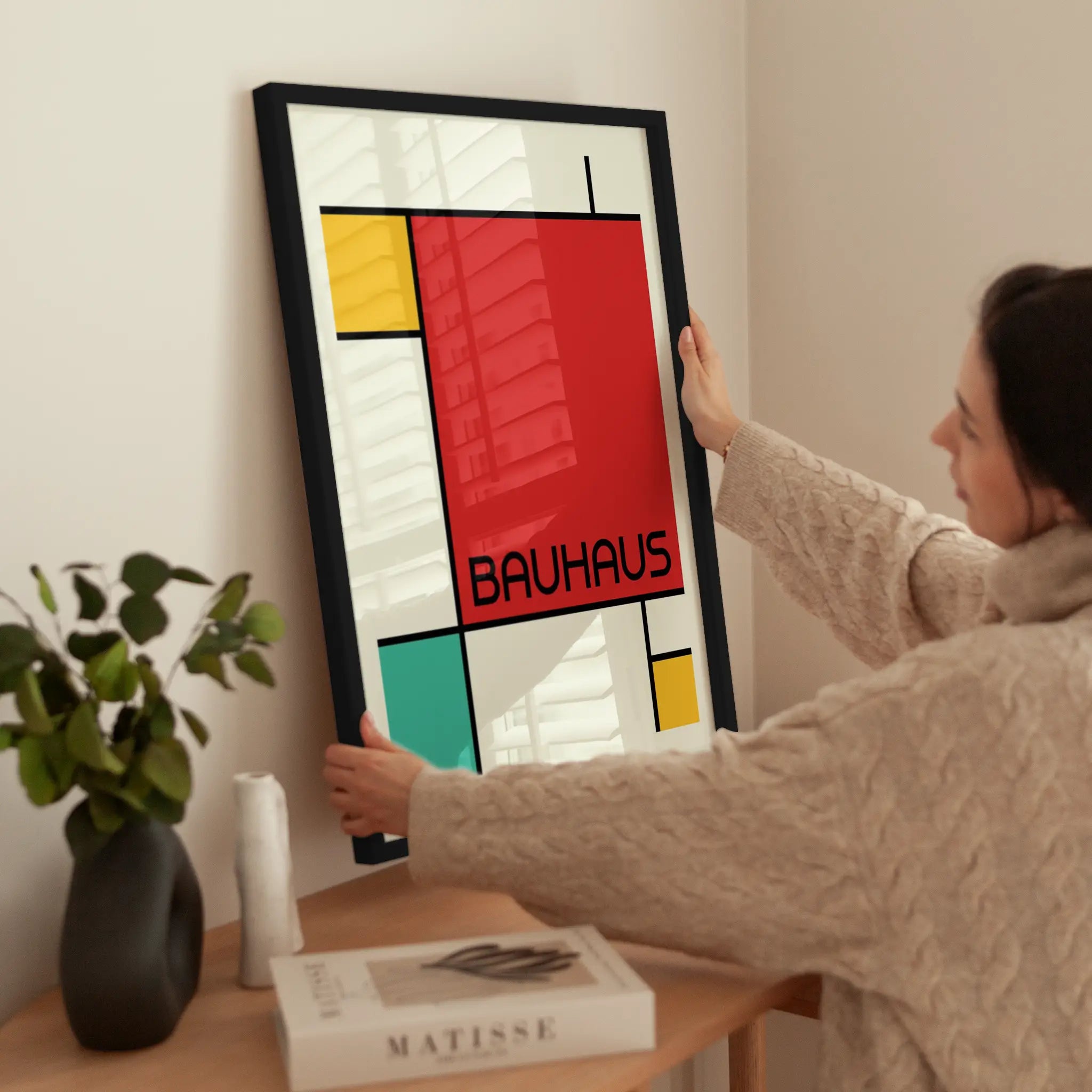 Bauhaus Geometric Design Retro wird aufgehängt