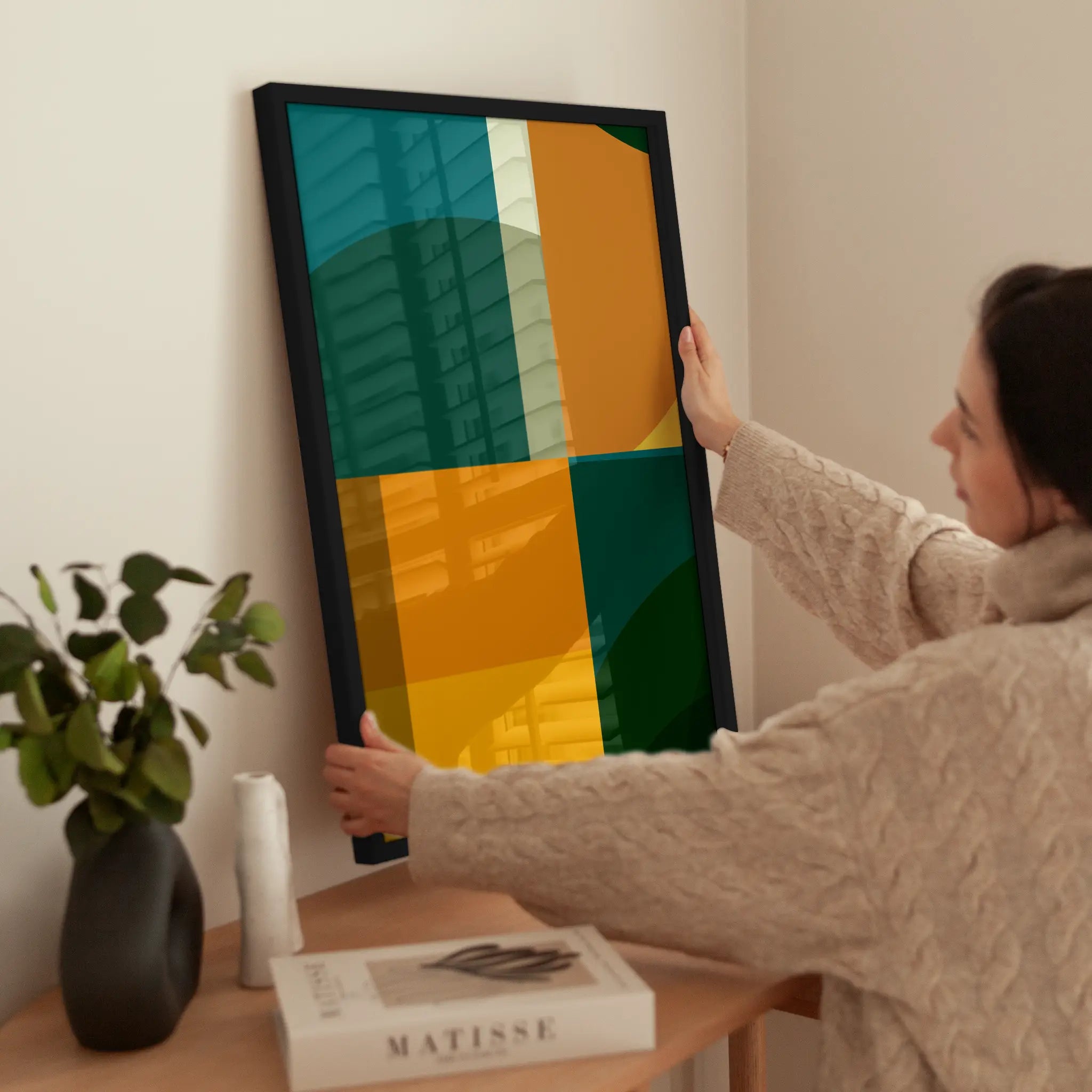 Bauhaus Geometric Harmony No11 wird aufgehängt