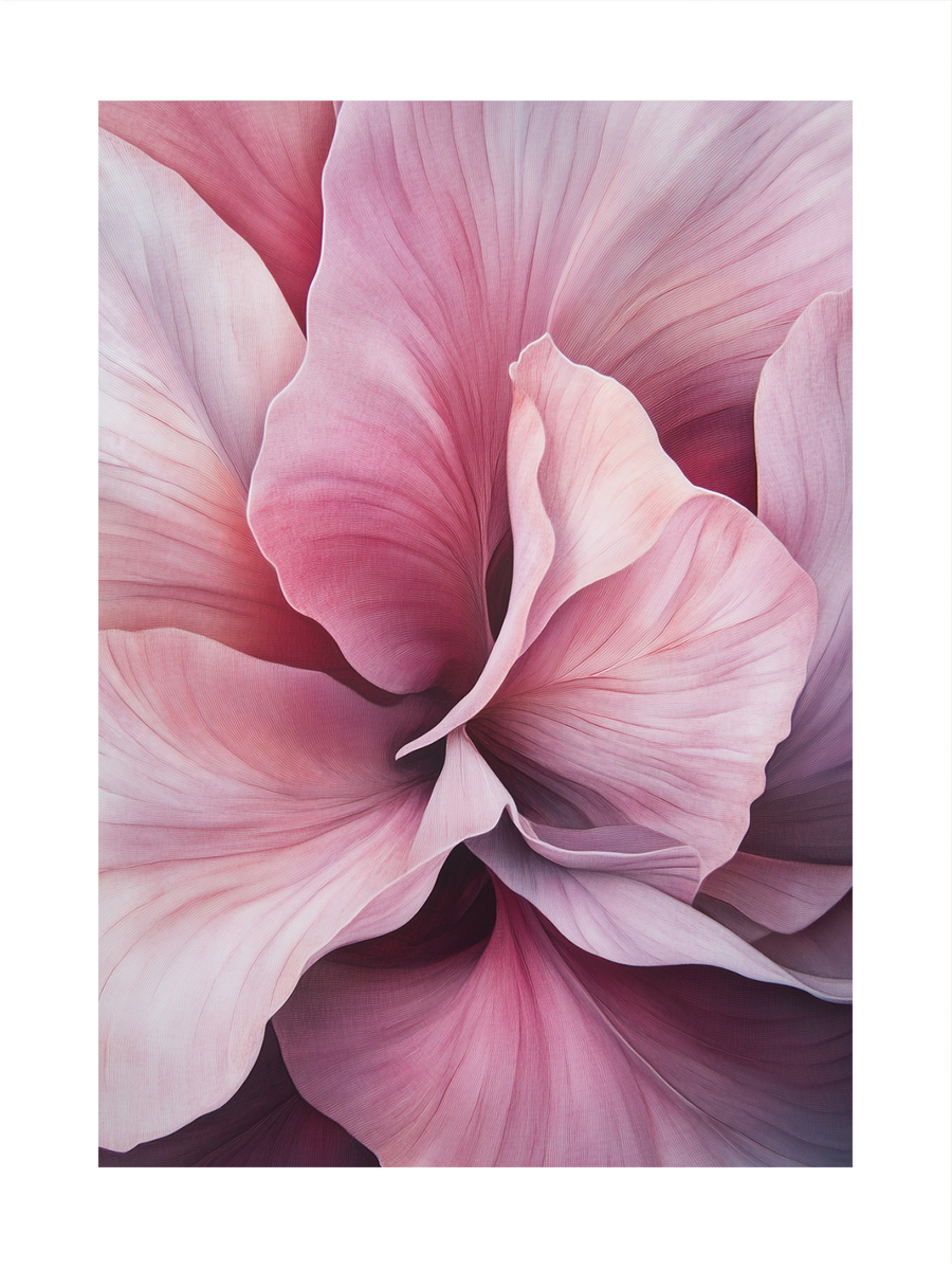 Nahaufnahme von rosa Blütenblättern in verschiedenen Rosatönen.