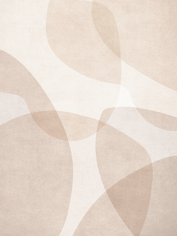 Grafische Illustration mit abstrakten Formen in Beige und Weiß.